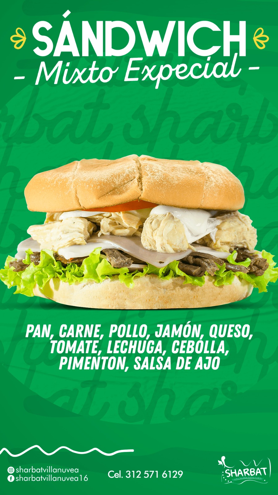 Sandwich mixto especial - (Sharbat)